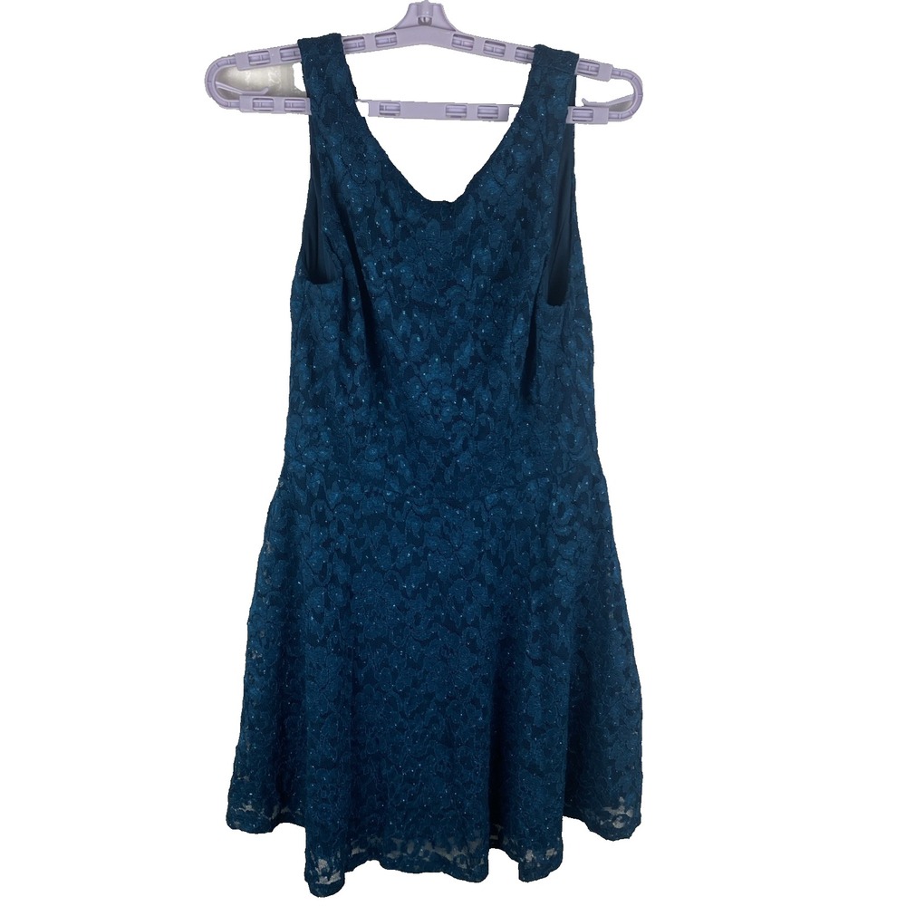 Speechless Fit/‎ Flare Emerald Green Lace Sleeveless Dress Juniors Size Large